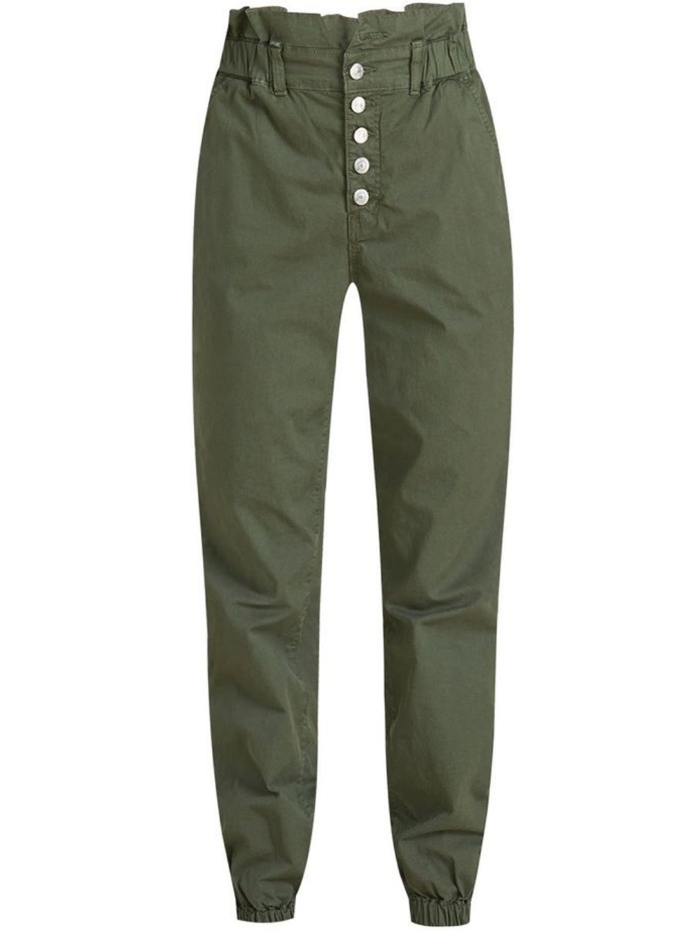 Veronica Beard Tedi Tapered High Rise Pants Paperbag Waist Army Green Size 29 - Picture 4 of 15